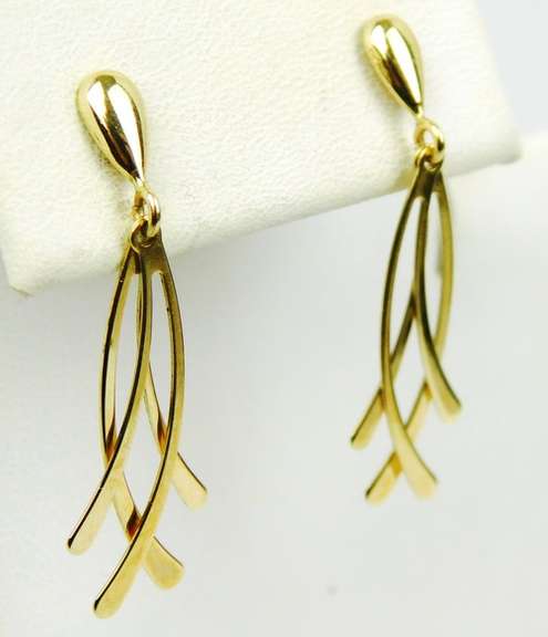 Italian 14K Yellow Gold Dangle Earrings