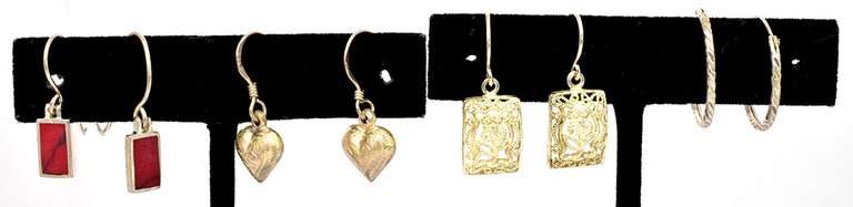 4 Pairs of Sterling Silver Earrings