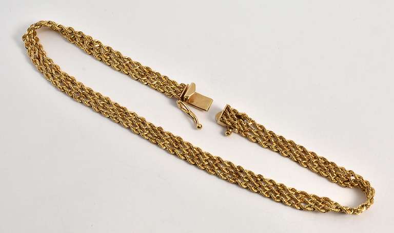 Triple Strand Gold Rope Bracelet