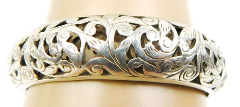 Silpada Sterling Filigree Hinged Bangle Bracelet