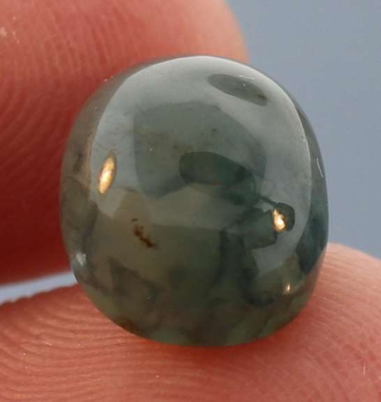 Glistening sea green 4.59ct untreated Grandidierite cabochon