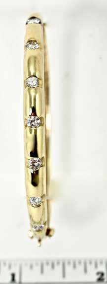 Lovely Easy-to-Wear 14K Diamond Bangle