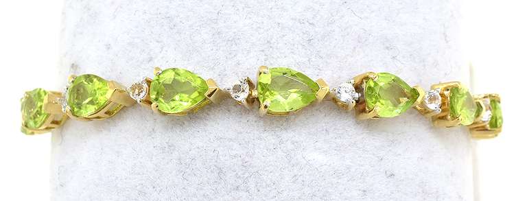Sweet Peridot & Topaz Bracelet in Vermeil