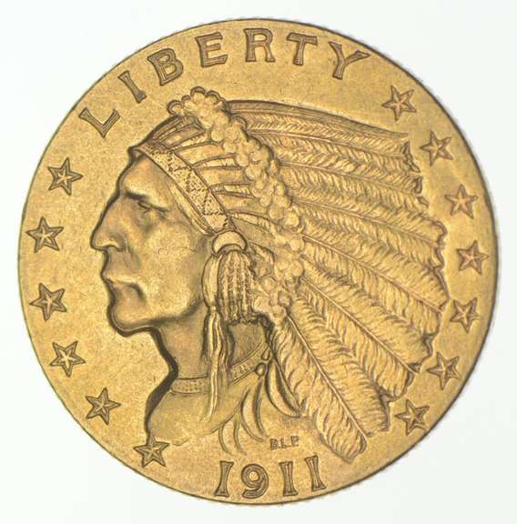 1911 $2.50 Indian Head Gold Quarter Eagle