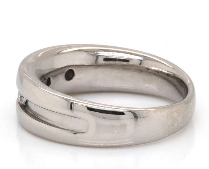 Contemporary 14kt WG Gents' Diamond Channel Set Ring