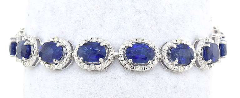 Opulent Sapphire & Diamond Bracelet in Sterling Silver