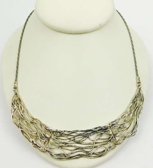 Grace & Heart Large Sterling Free Form Necklace