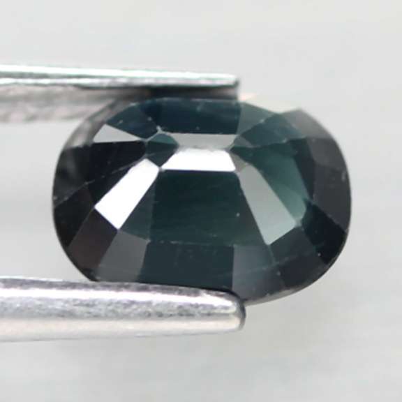 Bold 1.38ct blue black oval cut Sapphire