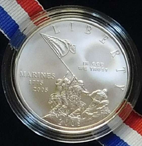 2005 Unc Marine Corps Silver Dol