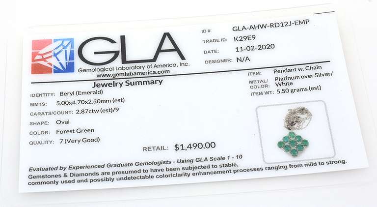 Vibrant Natural Cluster Emerald Necklace in Sterling Silver