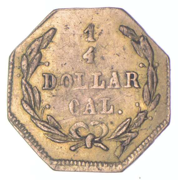 1873 California Octagonal Gold 1/4 Dollar - Scratches