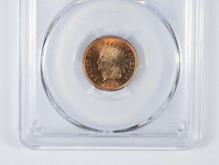 MS65 RD 1895 Indian Head Cent - CAC - Graded PCGS