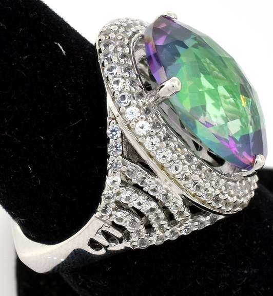 Regal Mystic Topaz & White Topaz Ring in Sterling Silver