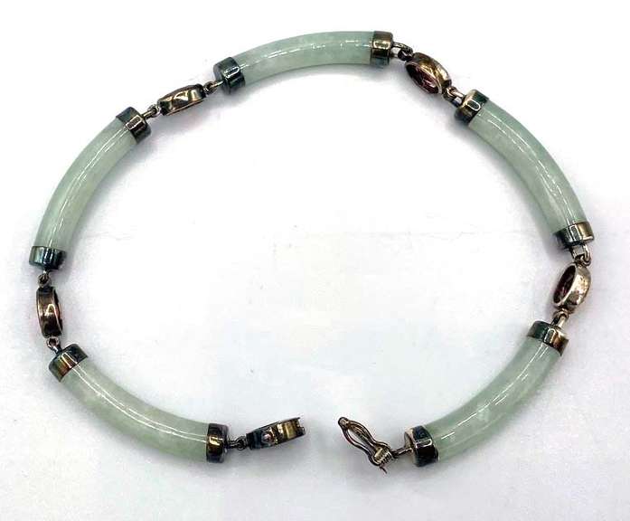 Jade and Gemstone Link Bracelet