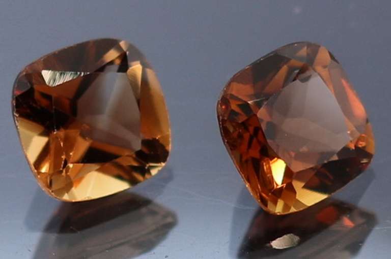 Gorgeous cushion cut 3.35ct Imperial Topaz set