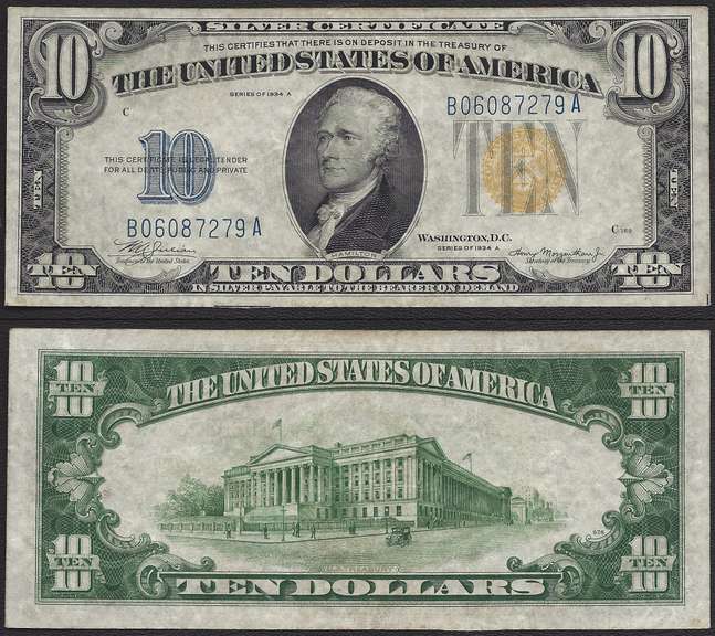 $10 1934-A North Africa WWII Emergency Issue Very Fine