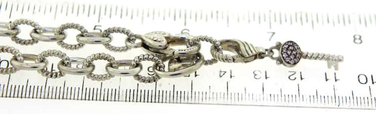 Trendy Silver Judith Ripka Key-to-My-Heart CZ Necklace