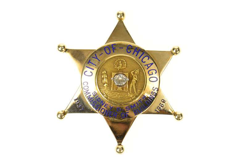 14K Yellow Gold 1960's Chicago Commissioner of Buildings Pin/Brooch