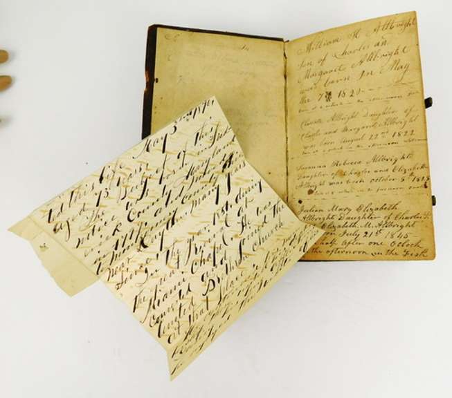 1814 Antique German Leather Bible with Genealogy