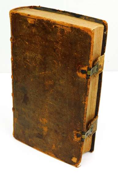 1814 Antique German Leather Bible with Genealogy
