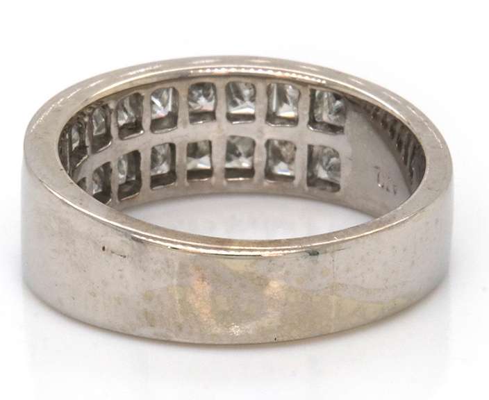 Chic 14kt WG  Princess Cut Diamond Channel Set Band