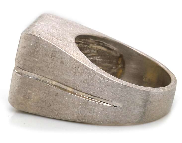 Modern Gents' 14kt  WG Citrine Ring
