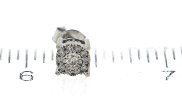 Dazzling White Gold Diamond Cluster Earrings