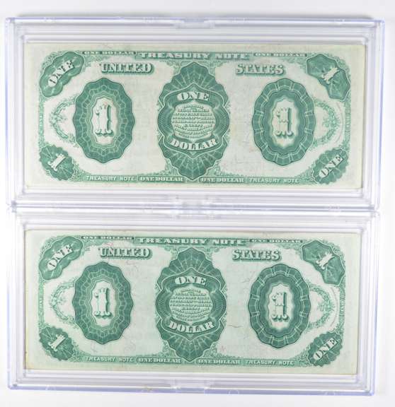 Lot (2) 1891 $1 Treasury Large Size Notes - PH