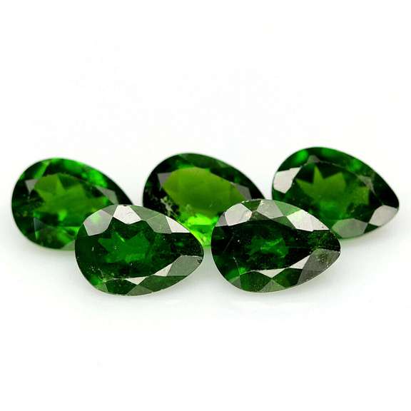 Steller 3.79ct 6 piece set of top color Chrome Diopside