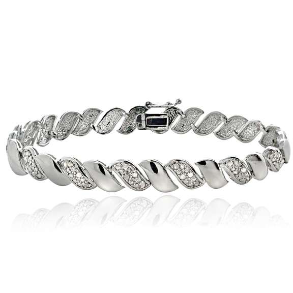 Silver Tone 1/2 Ct Diamond San Marco Bracelet