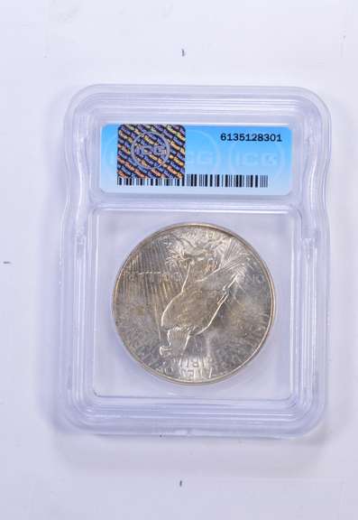 MS63 1925-S Peace Silver Dollar - Graded ICG