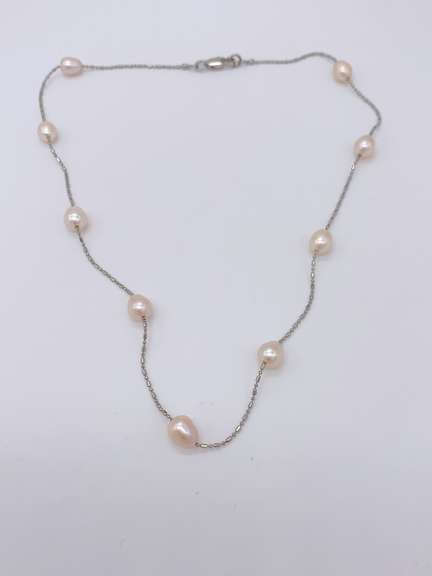 18 Inch Pearl Necklace w/ Silver Clasp