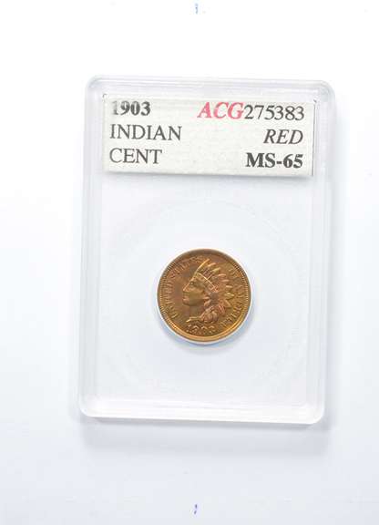 MS65 RD 1903 Indian Head Cent - Graded ACG