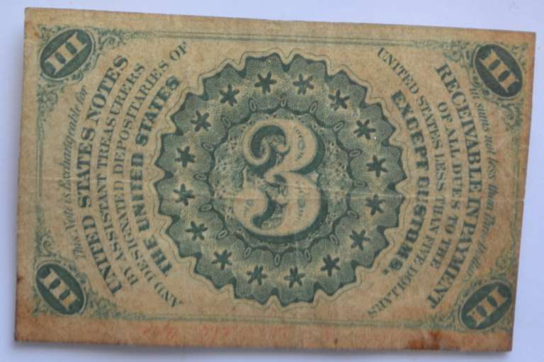 3 Cent Third Series Fractional Note