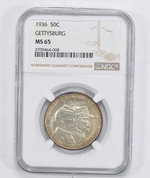 MS65 1936 Battle of Gettysburg Anniversary Commem. Half Dollar - NGC
