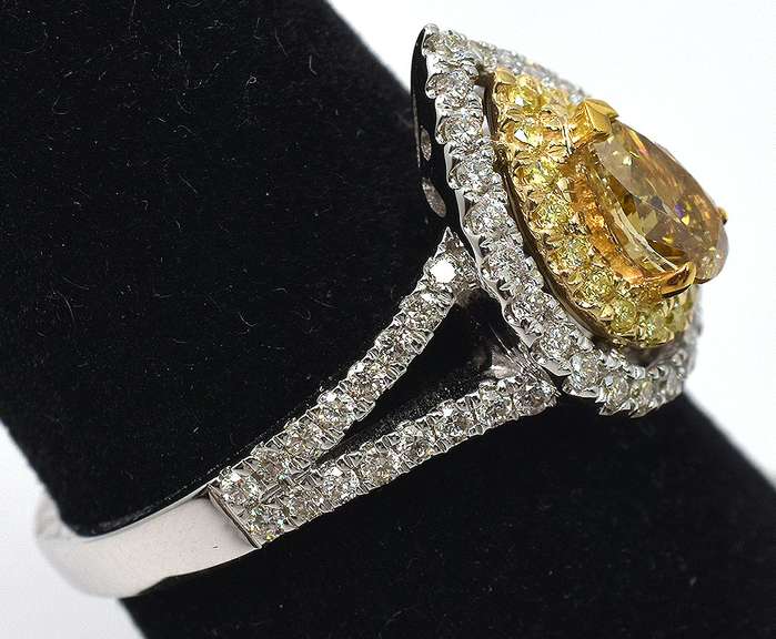 Lavish Multi-Color Custom Diamond Ring in 14KT 2-Tone Gold