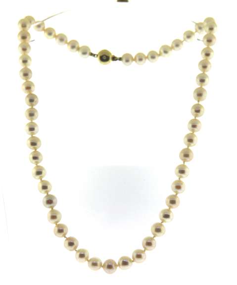 Fresh water Pearl Necklace w Diamond Clasp