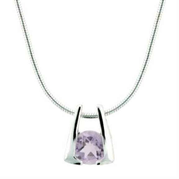 Sterling Silver Amethyst Horseshoe Pendant
