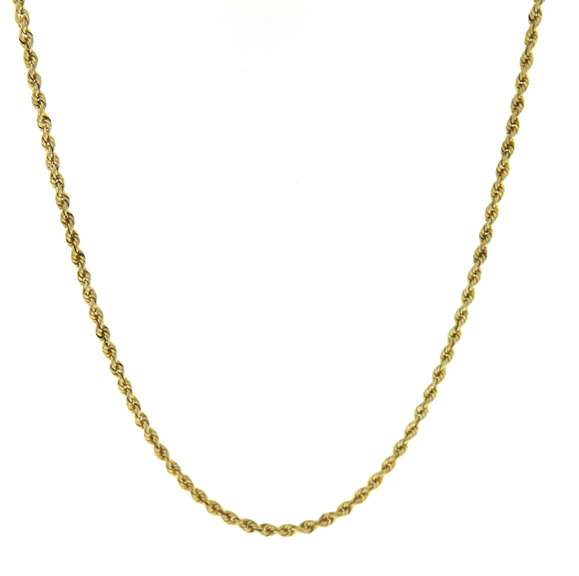 Simple Yellow Gold Rope Chain Necklace