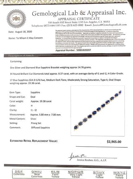 Opulent Sapphire & Diamond Bracelet in Sterling Silver