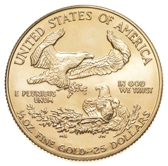 1989 $25 American Gold Eagle - 1/2 Oz. Fine Gold