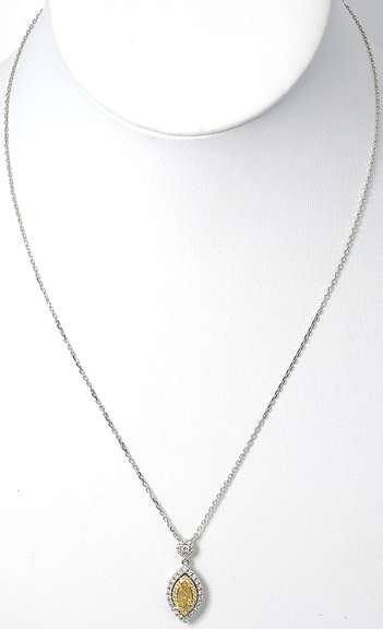 Fancy Colored Diamond Pendant, 14KT