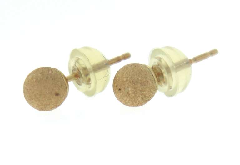 Simple Yellow Gold Textured Ball Earrings