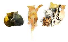 3 Mixed Metal Cat Pins