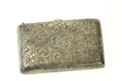 Sterling Silver MWS Monogram Ornate Victorian Scroll Match Case