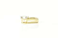 14K Yellow Gold Tiered Round Cubic Zirconia Statement Pendant