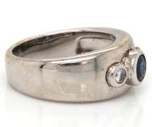 Fabulous 18kt WG Diamond and Sapphire Ring