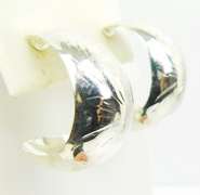 Wide Sterling Silver Engraved Hoop Earrings