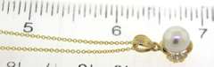 Fancy 14kt Yellow Gold Pearl and CZ Necklace