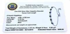 Dainty Sapphire Bracelet in Sterling Silver
